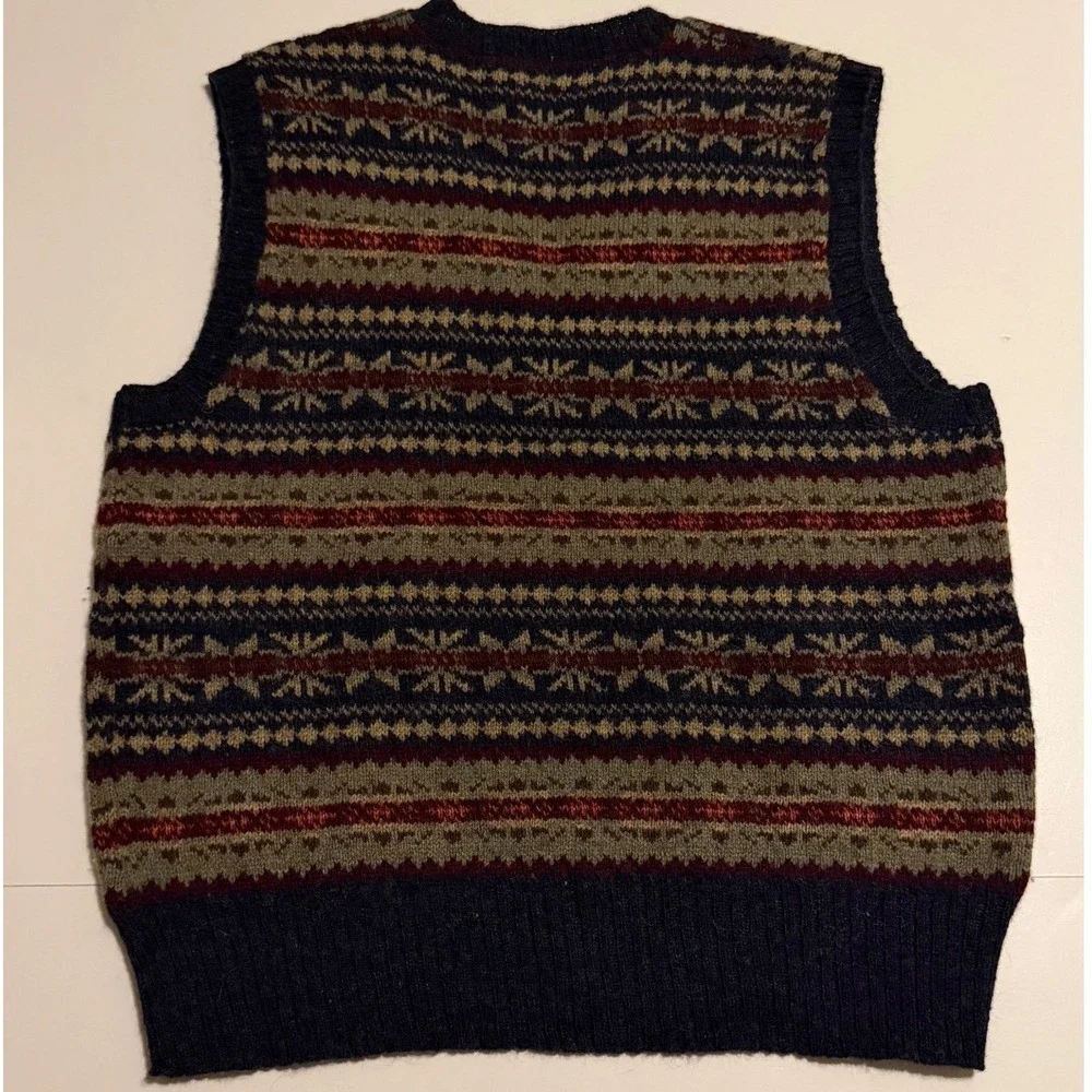Vtg Polo Ralph Lauren Fair Isle Sweater Vest Wool Alpaca Mens Small